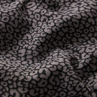 Žakárový úplet leopardí vzor – šedá/černá, 