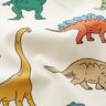 Dekorační látka Polopanama Pozoruhodní dinosauři – vlněná bílá/tmavě zelená,  thumbnail number 2