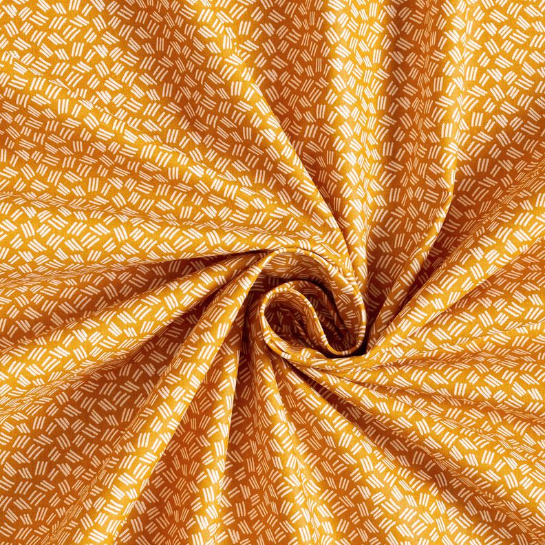 Bavlněná látka Kreton Malé čárky – kari žlutá, image number 3