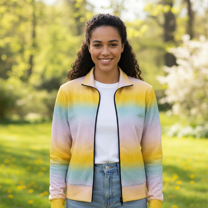 Struktura sportovn&iacute;ho dresu barevn&yacute; přechod &ndash; pastelově fialov&aacute;/meruňkov&aacute;,  image number 5