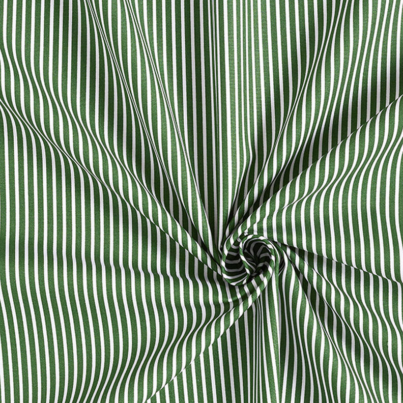 Bavlněný popelín Proužky – tmavě zelená/bílá,  image number 3