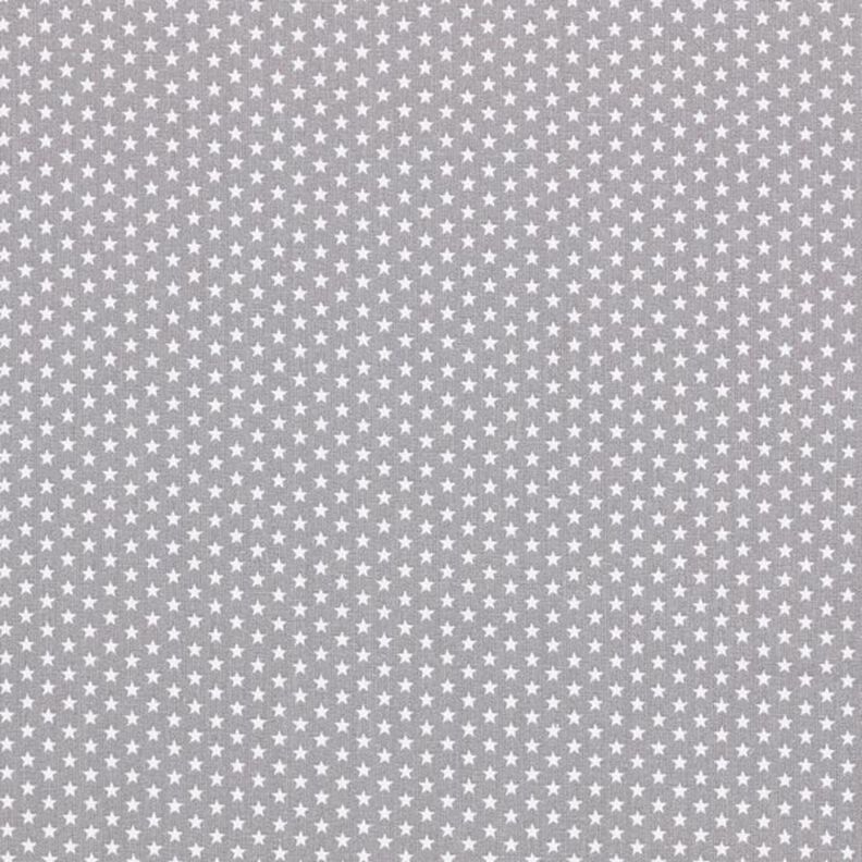 Bavlněný popelín Malé hvězdičky – šedá/bílá,  image number 1