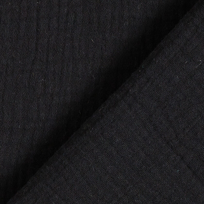 Mušelín / dvojitá mačkaná tkanina – černá,  image number 4