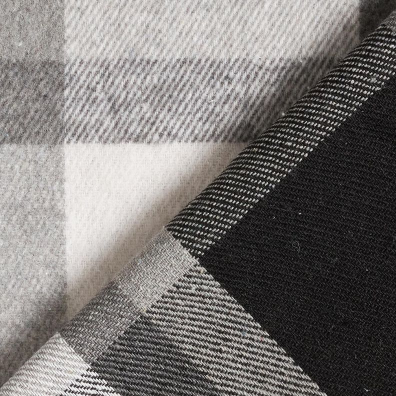 Károvaná flanelová látka na kabáty | Katia Fabrics – mlhově šedá/starostříbrná,  image number 4