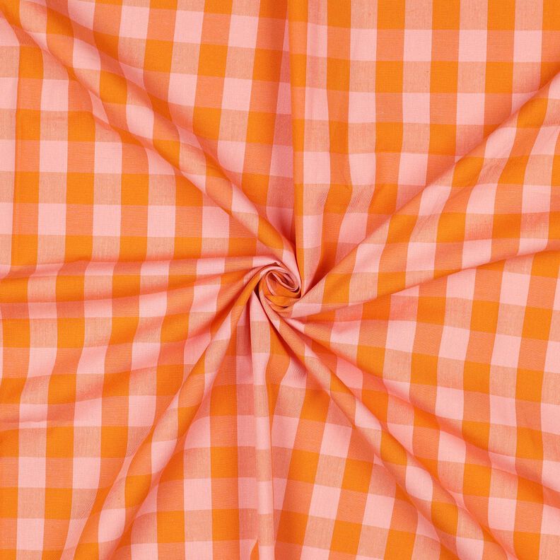 Bavlněný popelín Károvaná | Poppy Fabrics – růžová/broskvově oranžová,  image number 3