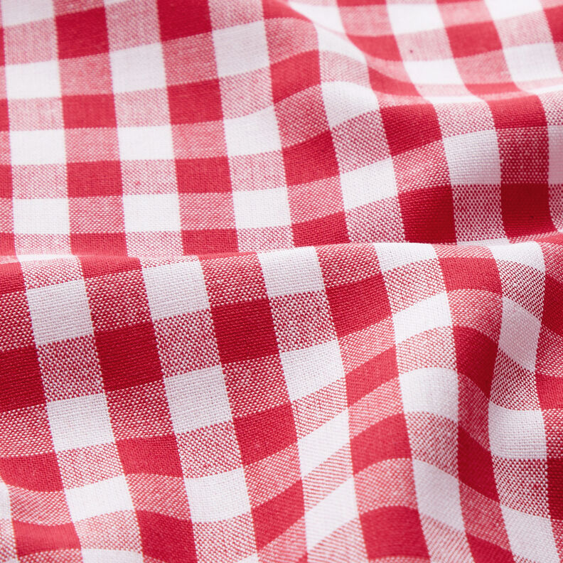 Bavlněná látka Vichy károvaná 1 cm – červená/bílá,  image number 2