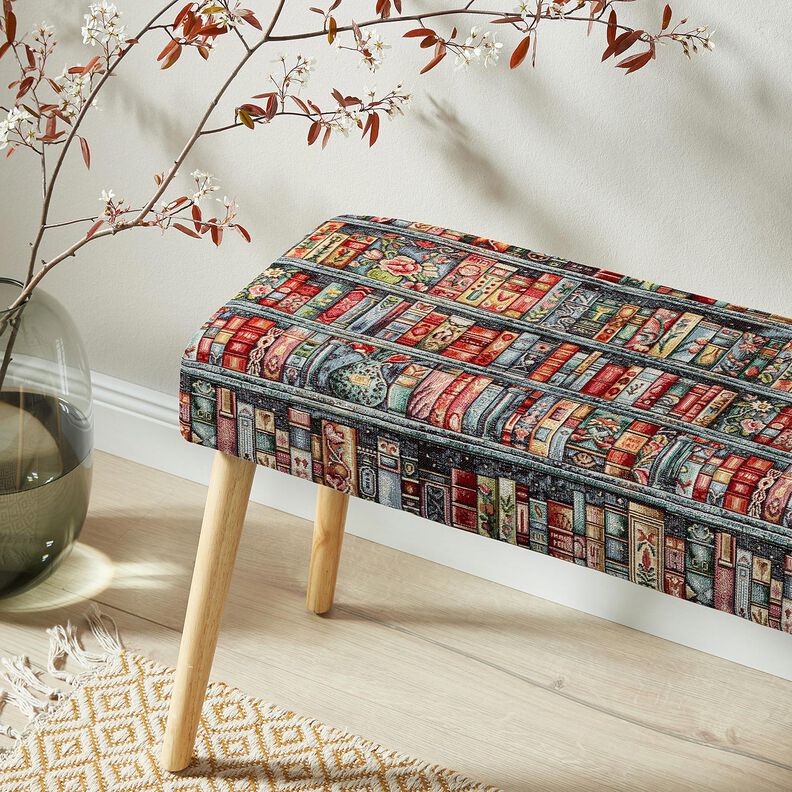 Dekoračn&iacute; l&aacute;tka Gobel&iacute;n Barevn&aacute; knihovna &ndash; modr&aacute; jedle/karm&iacute;nově červen&aacute;,  image number 5