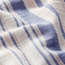 Mušelín / dvojitá mačkaná tkanina Pruhy barvené v přízi | Poppy – bílá/namornicka modr, 