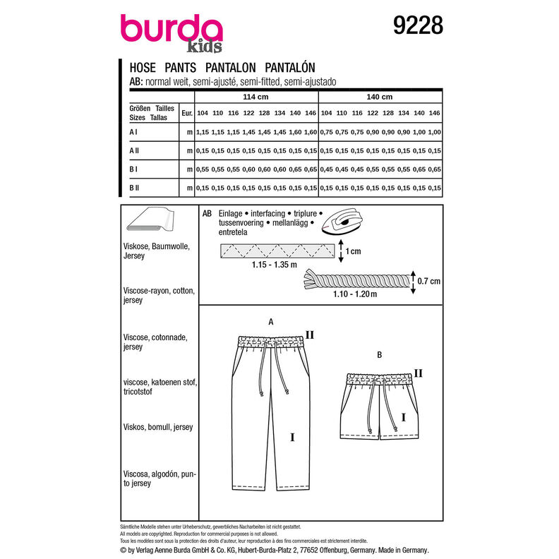 Kalhoty | Burda 9228 | 104-146,  image number 5