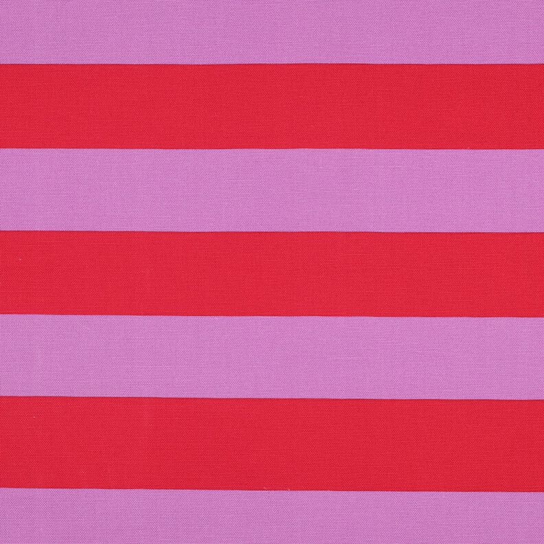 Dekorační látka Plátno Veselé pruhy – pastelově fialová/chili,  image number 1