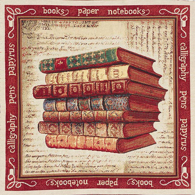 Dekorační látka kusový gobelín Knihy – béžová,  image number 1