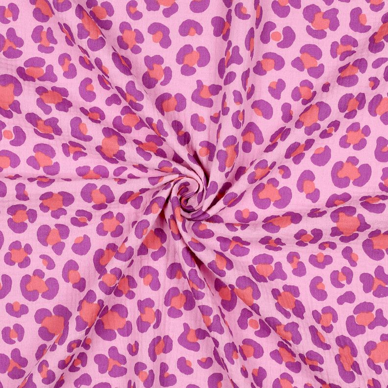 Mušelín / dvojitá mačkaná tkanina Barevný leopardí vzor | Poppy Fabrics – pastelově, image number 3