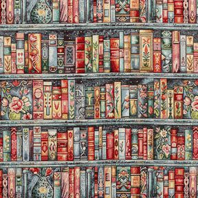 Dekoračn&iacute; l&aacute;tka Gobel&iacute;n Barevn&aacute; knihovna &ndash; modr&aacute; jedle/karm&iacute;nově červen&aacute;, 