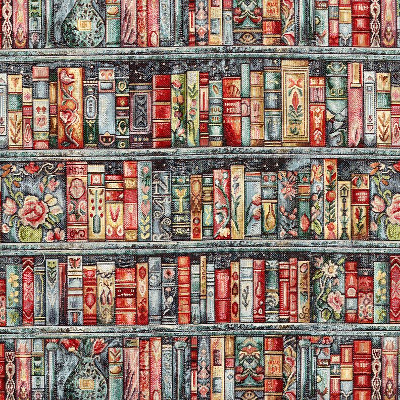 Dekoračn&iacute; l&aacute;tka Gobel&iacute;n Barevn&aacute; knihovna &ndash; modr&aacute; jedle/karm&iacute;nově červen&aacute;,  image number 1