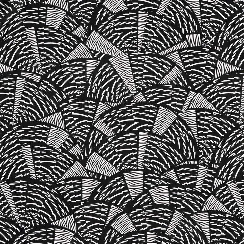 Látka na plavky abstraktní grafický vzor – černá/bílá,  image number 1