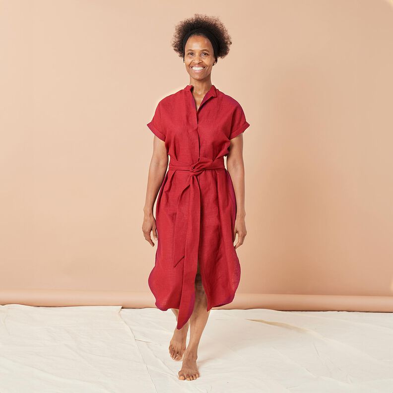 Lněná látka Ramie mix medium – kari žlutá,  image number 6