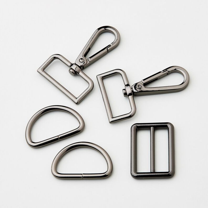 Doplňky ke kabelk&aacute;m Sada [5-d&iacute;ly | 32 mm] &ndash; antracitov&aacute;,  image number 1