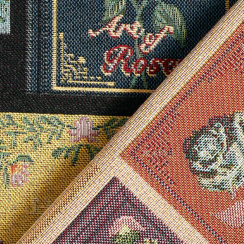 Dekorační látka Gobelín Obal knihy – černá/merlot,  image number 4