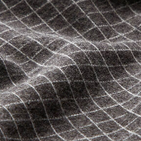 Pletený žakár počesaný Mřížková kostka – tmavě šedá, 