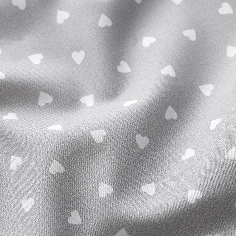 Organická bavlna popelín roztroušená srdce – světle šedá,  image number 2