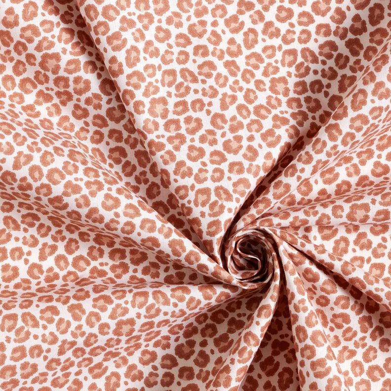 Bavlněná látka Kreton Malý leopard – slonová kost/mědená,  image number 3