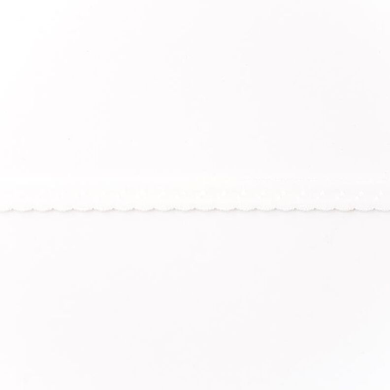 Elastická lemovací stuha Krajka [12 mm] – bílá,  image number 1
