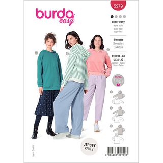 svetr/mikina ve třech délkách | Burda 5979 | 34-48, 
