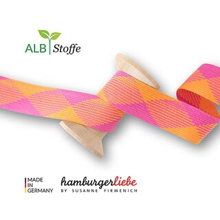 Bio splétané šňůrky Twist Me Flat [35 mm] | Albstoffe – růžová/oranžová, 