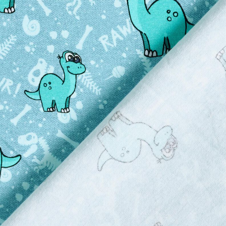 Bavlněný žerzej Dinosauři a fosilie | Glitzerpüppi – světle modra/máta peprná, image number 4