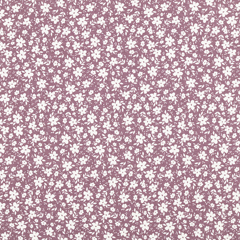 Bavlněný žerzej Květiny dvoubarevné – tmavě starorůžová,  image number 1