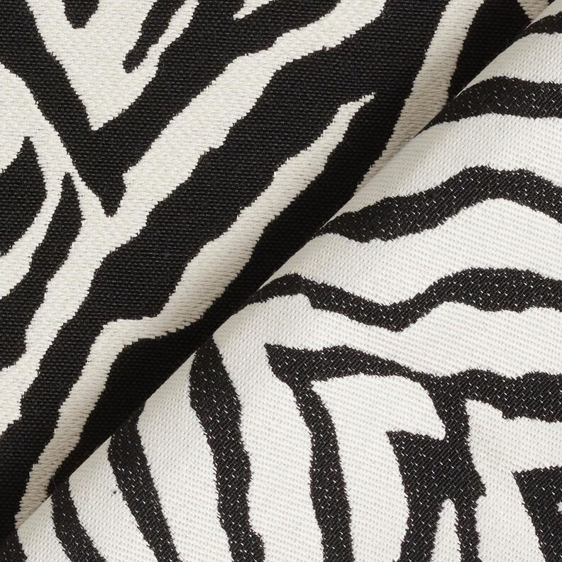 Dekorační látka Žakár Zebra – slonová kost/černá,  image number 4