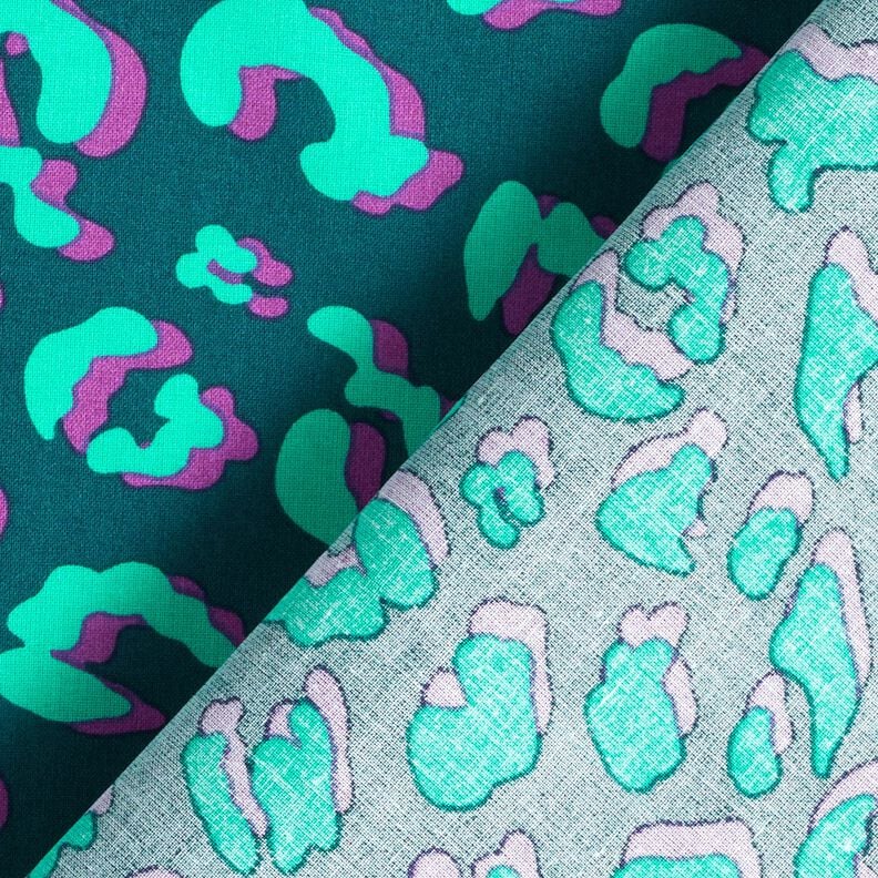 Povrstvená bavlna Abstraktní Leopardí vzor | Poppy Fabrics – petrolejová/světle fialova, image number 4