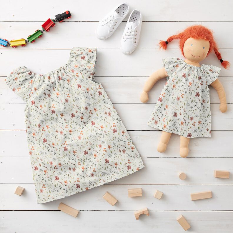 Žebrovaný žerzej Jemná kv?tinová louka digitální potisk – bílá,  image number 6