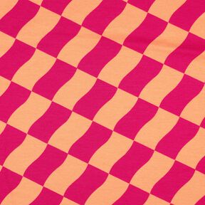 Měkké zvlněné kostky | Poppy Fabrics – výrazná jasně růžová/broskvově oranžová, 