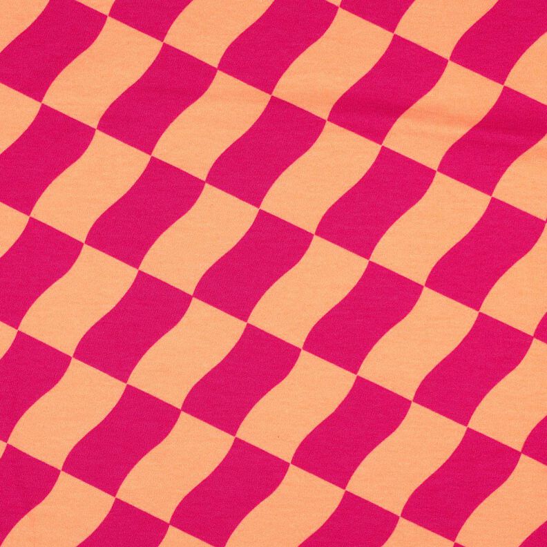 Měkké zvlněné kostky | Poppy Fabrics – výrazná jasně růžová/broskvově oranžová,  image number 1