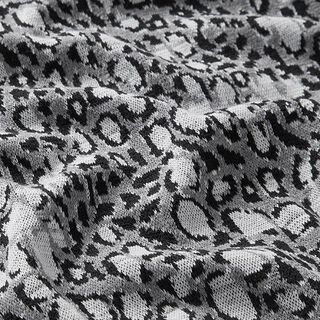 Pletený žakár Leopardí vzor – světle šedá, 