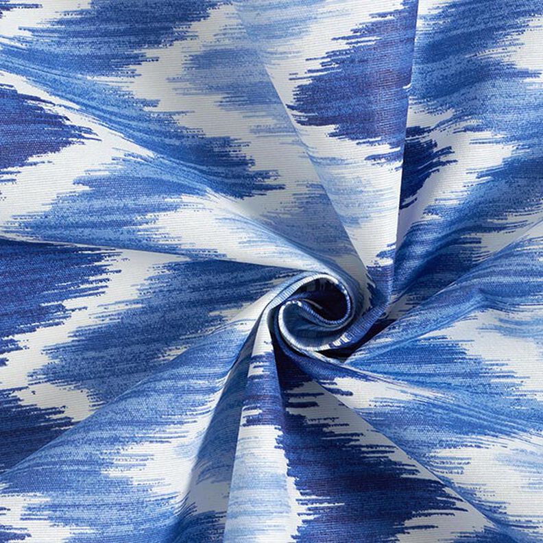 Povrstvená bavlna Ikatový vzor – modrá/bílá,  image number 3