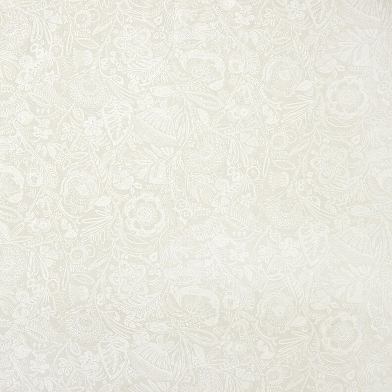 Dekorační látka Polopanama Květinový vzor paisley – přírodni/bílá,  image number 1