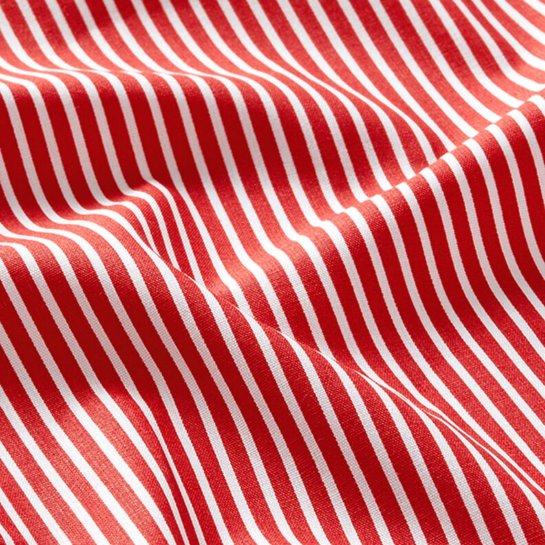 Bavlněný popelín Proužky – červená/bílá,  image number 2