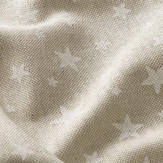 Dekorační látka Polopanama Hvězdy – přírodni/bílá, 