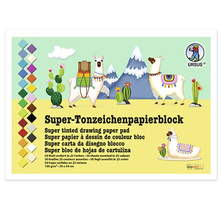 Super-blok barevného kreslicího papíru  24cm x 34cm [130g/m²], 50 List, 