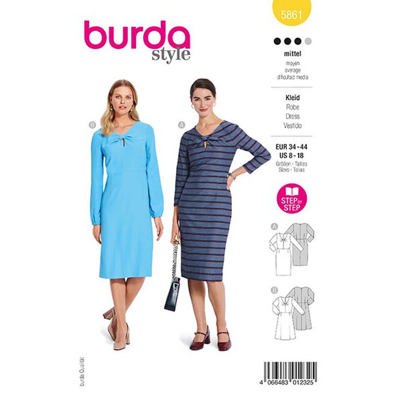 šaty | Burda 5861 | 34-44,  image number 1