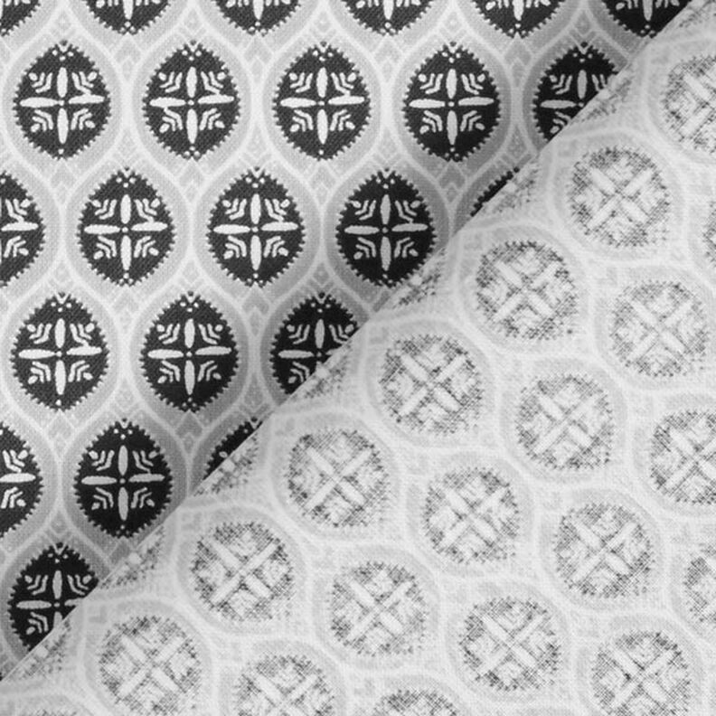 Bavlněný kreton Ornamenty na dlažbě – šedá/antracitová,  image number 4