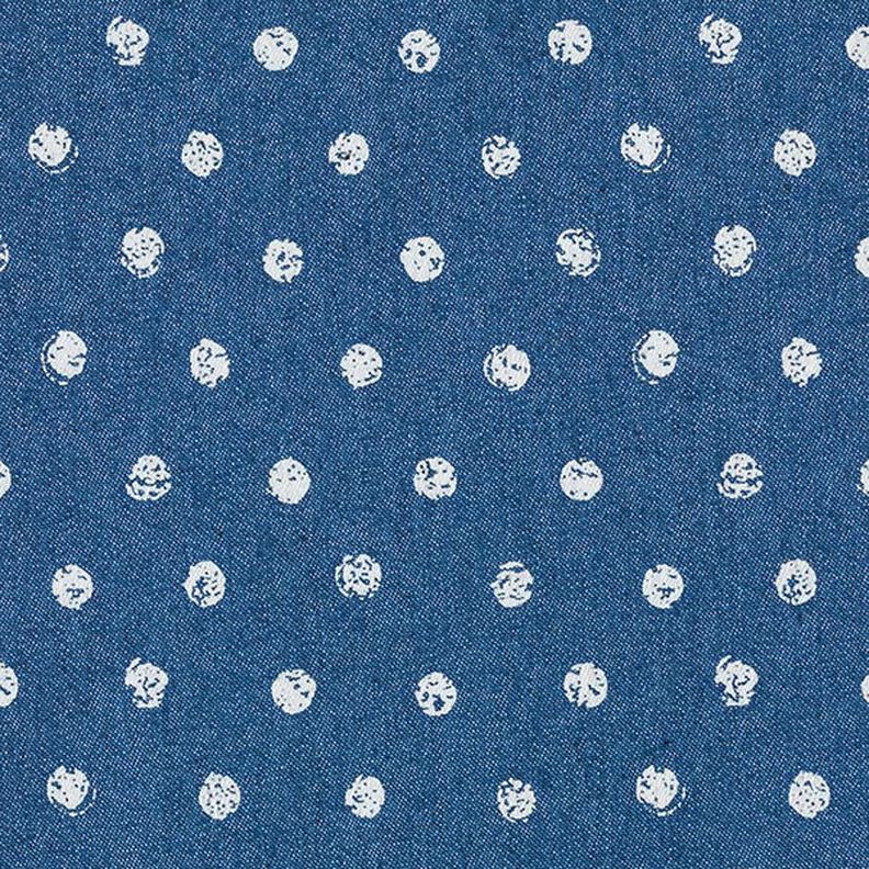 Strečová džínovina s puntíky – džínově modrá,  image number 1