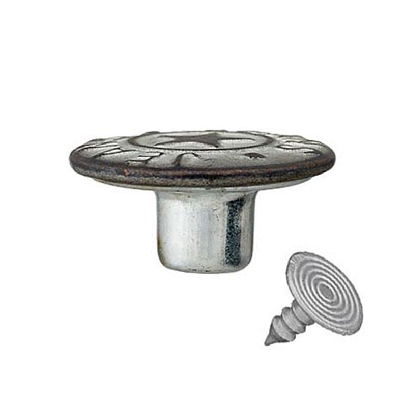 Džínový patentní knoflík Hvězdička – starostarostříbrná kovový,  image number 2