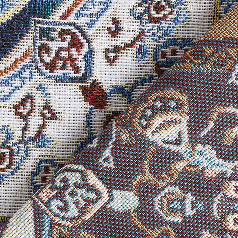 Dekorační látka Gobelín Orientální mandala – modrá/slonová kost, image number 4