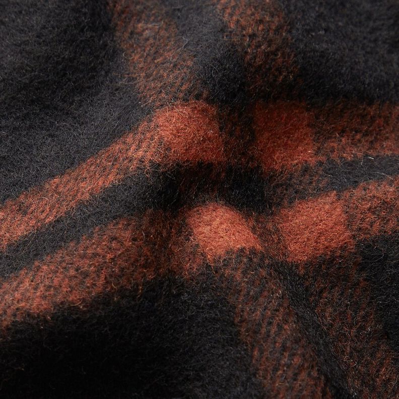 Kabátovina ze směsi vlny tartan – terracotta/černá, image number 3