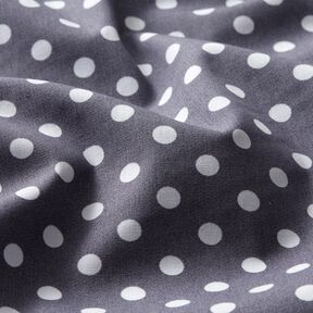 Bavlněný popelín Polka Dots – břidlicově šedá/bílá, 
