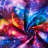 Francouzské froté letní teplákovina Galaxie digitální potisk – modrofialková/ohnivě červená,  thumbnail number 3