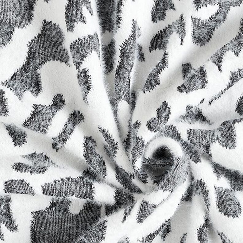 Pletený žakár Abstraktní leopardí vzor – bílá,  image number 3